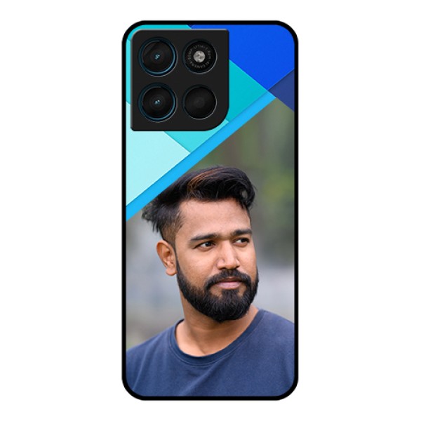 Motorola Moto G67 Power Custom Glass Phone Case - Blue Pattern Design