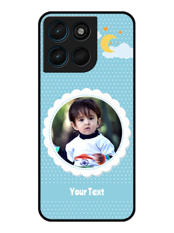 Custom Motorola Moto G67 Power Custom Glass Phone Case - Violet Pattern Design