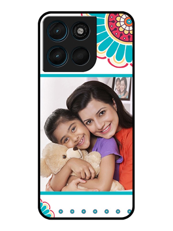 Custom Motorola Moto G67 Power Custom Glass Phone Case - Flower Design