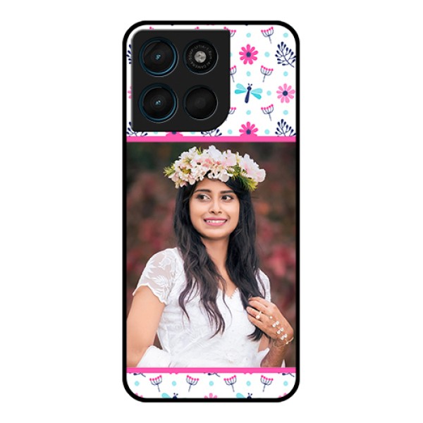 Motorola Moto G67 Power Custom Glass Phone Case - Colorful Flower Design Motorola Moto G67 Power Custom Glass Phone Case - Colorful Flower Design