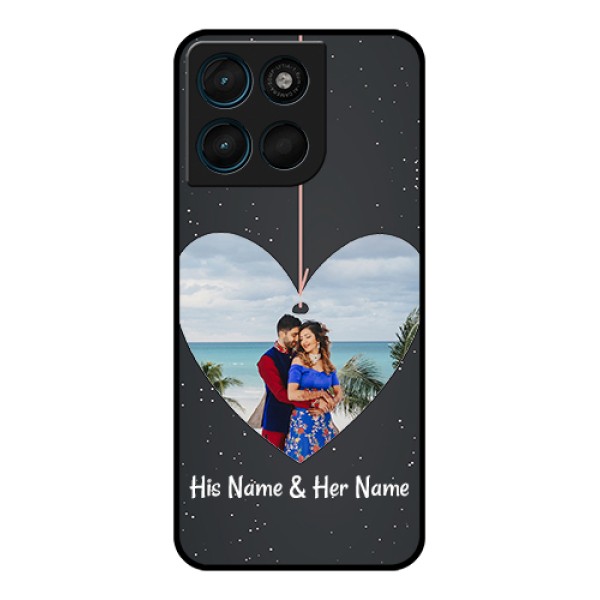 Motorola Moto G67 Power Custom Glass Phone Case - Hanging Heart Design