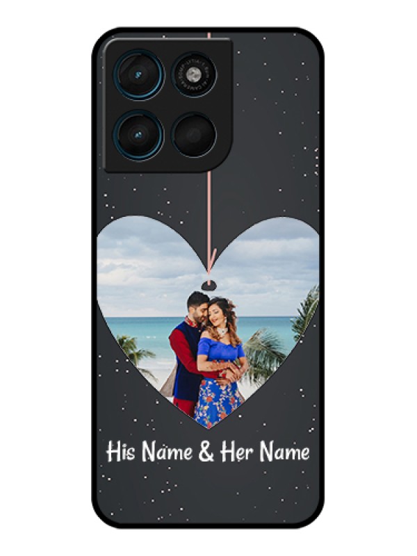 Custom Motorola Moto G67 Power Custom Glass Phone Case - Hanging Heart Design