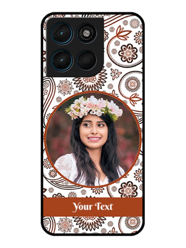 Custom Motorola Moto G67 Power Custom Glass Phone Case - Abstract Flower Design