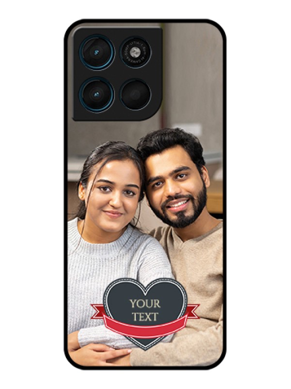 Custom Motorola Moto G67 Power Custom Glass Phone Case - Just Married Couple Design