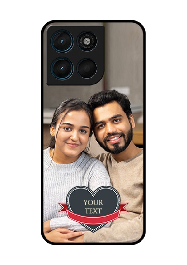 Motorola Moto G67 Power Custom Glass Phone Case - Just Married Couple Design