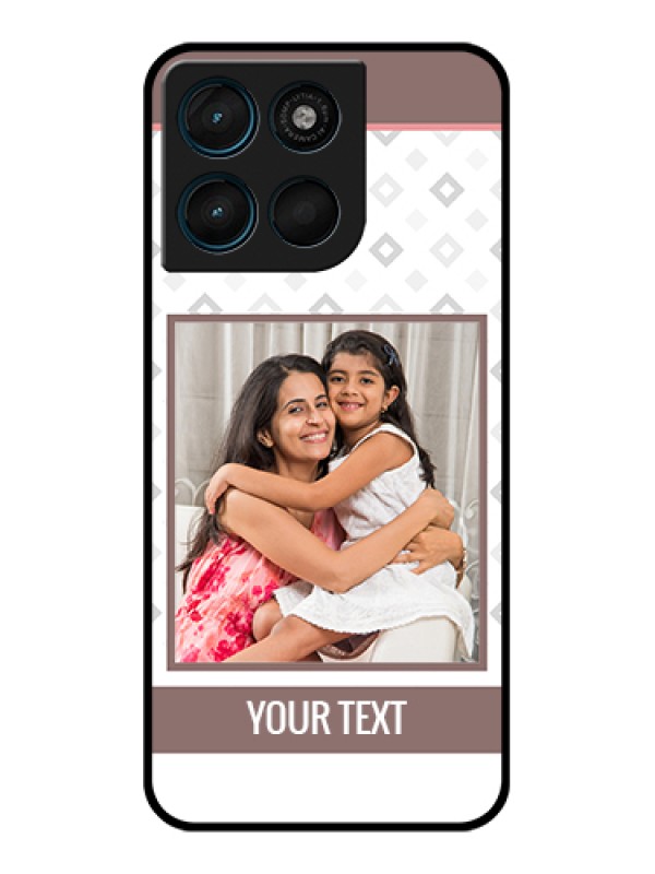 Custom Motorola Moto G67 Power Custom Glass Phone Case - Simple Diamond Design