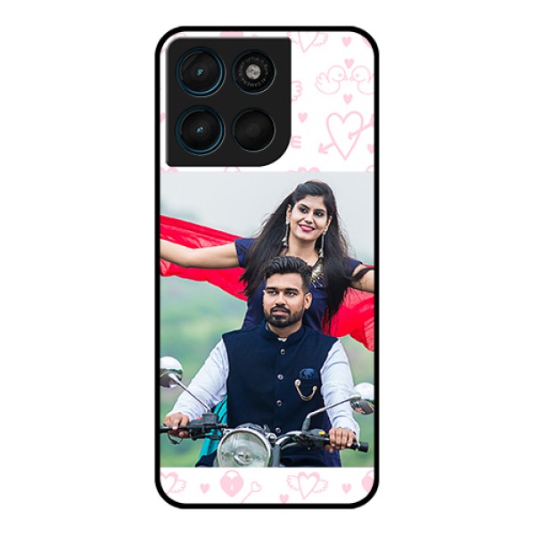 Motorola Moto G67 Power Custom Glass Phone Case - Pink Flying Heart Design Motorola Moto G67 Power Custom Glass Phone Case - Pink Flying Heart Design