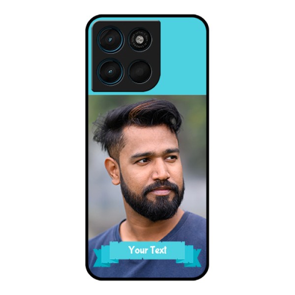 Motorola Moto G67 Power Custom Glass Phone Case - Blue Color Design