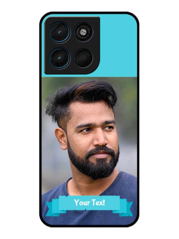 Custom Motorola Moto G67 Power Custom Glass Phone Case - Blue Color Design