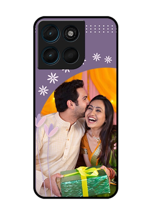 Motorola Moto G67 Power Custom Glass Phone Case - Lavender Flowers Design