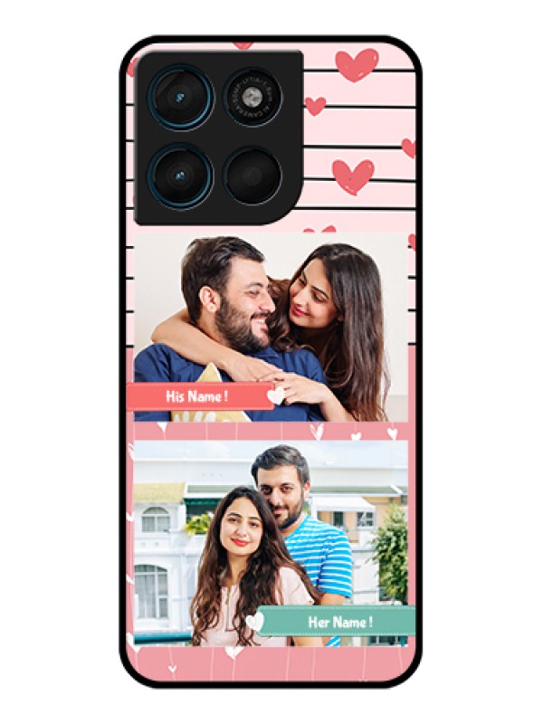 Custom Motorola Moto G67 Power Custom Glass Phone Case - Photo With Heart Design