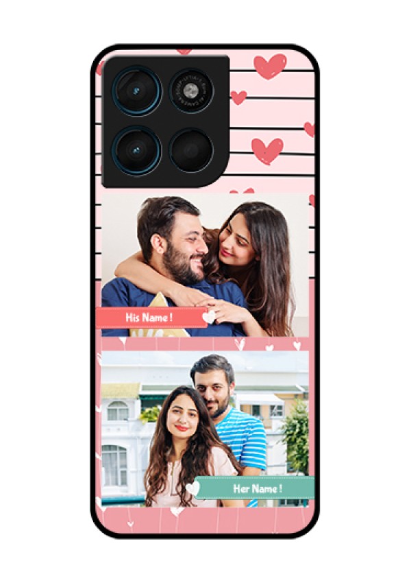 Motorola Moto G67 Power Custom Glass Phone Case - Photo With Heart Design