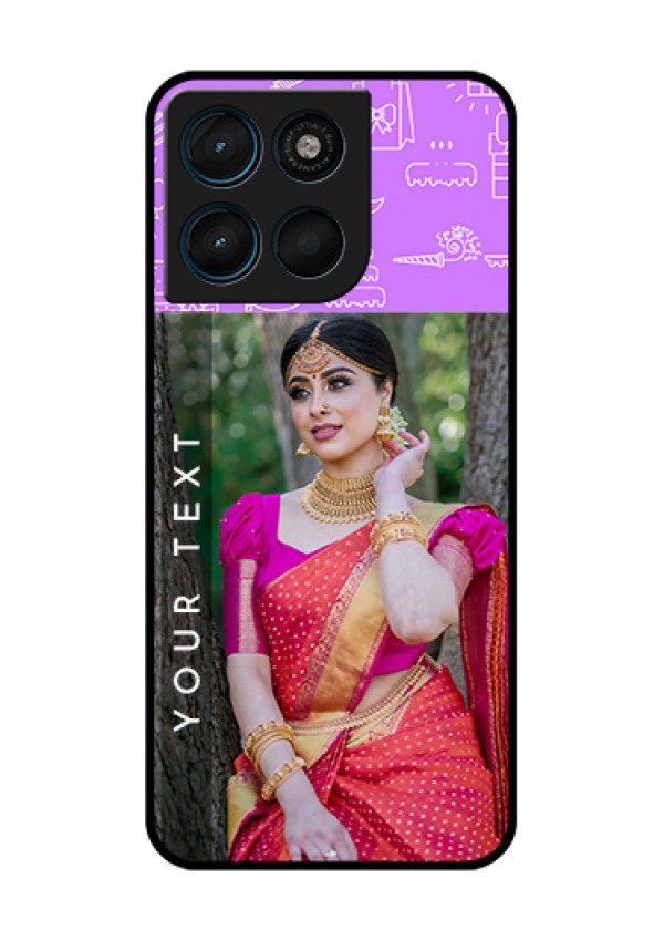 Motorola Moto G67 Power Custom Glass Phone Case - Birthday Icons Design