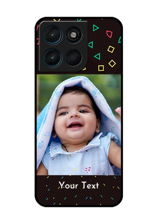 Motorola Moto G67 Power Custom Glass Phone Case - With Confetti Birthday Design