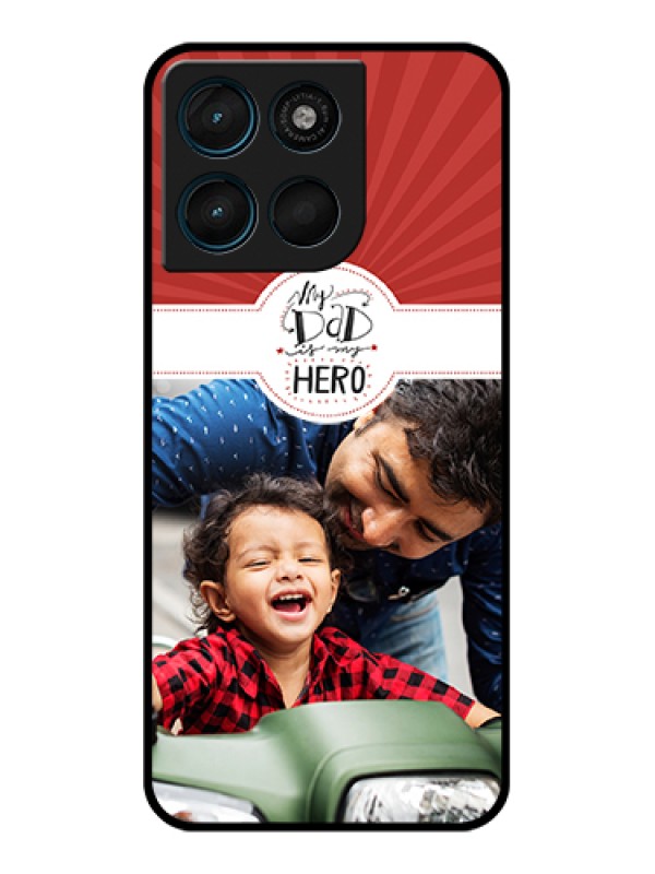 Custom Motorola Moto G67 Power Custom Glass Phone Case - My Dad Hero Design