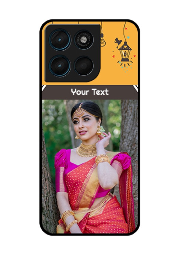 Motorola Moto G67 Power Custom Glass Phone Case - With Family Picture And Icons
