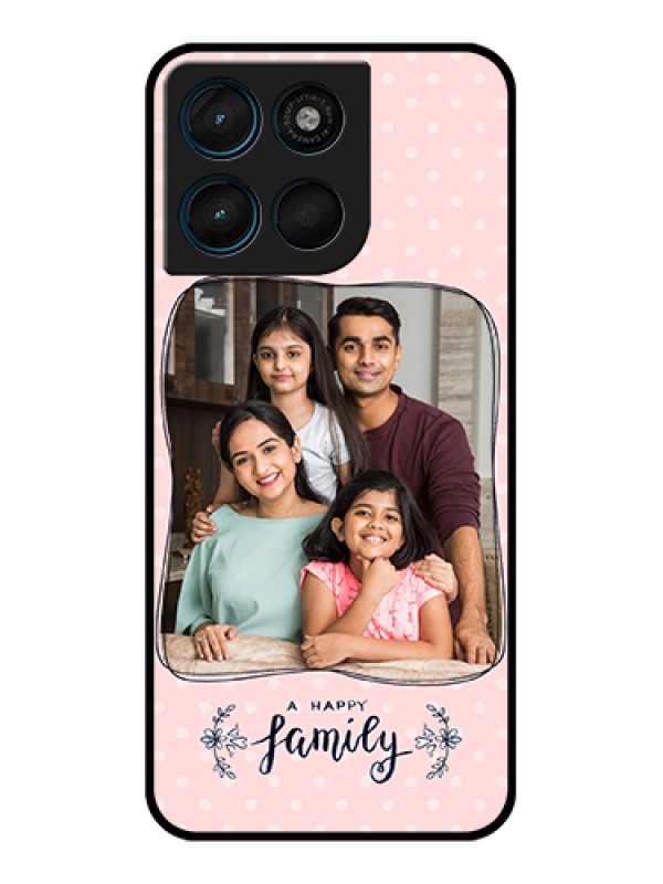 Custom Motorola Moto G67 Power Custom Glass Phone Case - Family With Dots Design