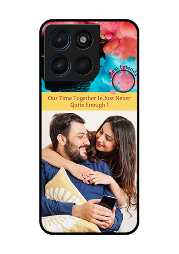 Motorola Moto G67 Power Custom Glass Phone Case - Quote With Acrylic Painting Design