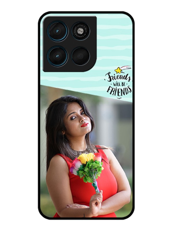 Custom Motorola Moto G67 Power Custom Glass Phone Case - Friends Picture Icon Design