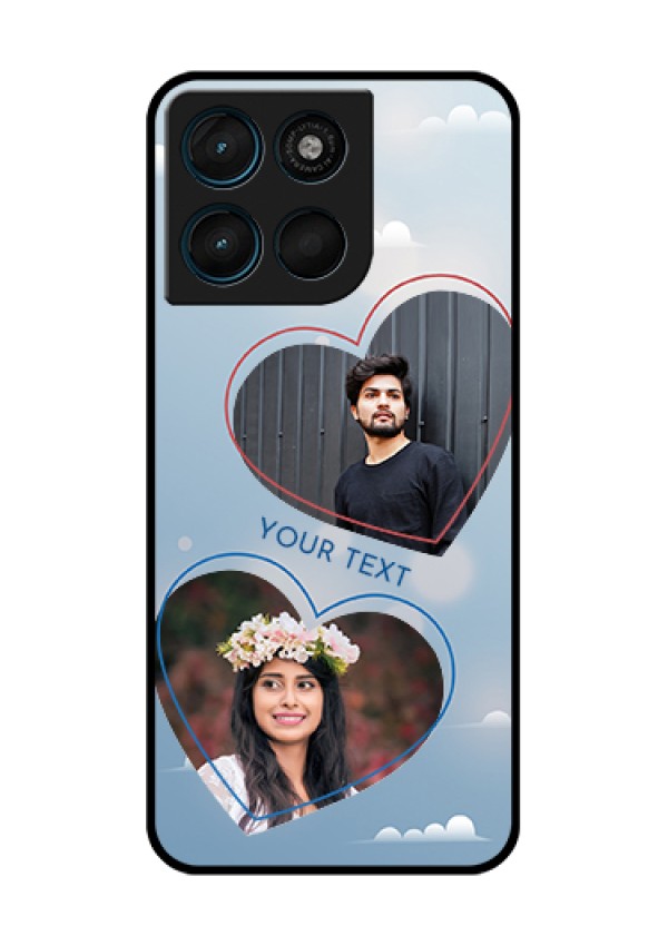 Motorola Moto G67 Power Custom Glass Phone Case - Blue Color Couple Design