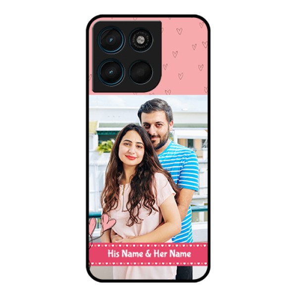 Motorola Moto G67 Power Custom Glass Phone Case - Love Design Peach Color Motorola Moto G67 Power Custom Glass Phone Case - Love Design Peach Color