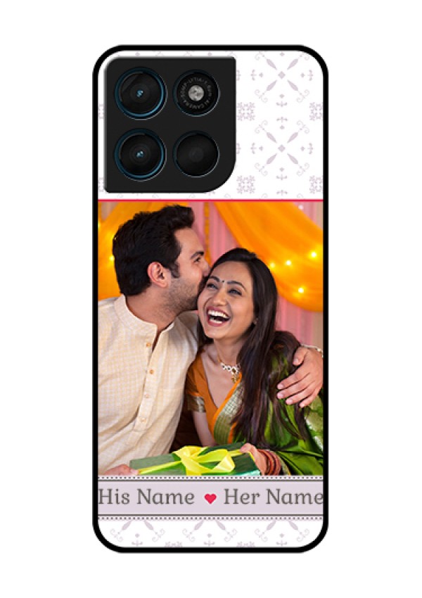Motorola Moto G67 Power Custom Glass Phone Case - With Photo And Ethnic Design