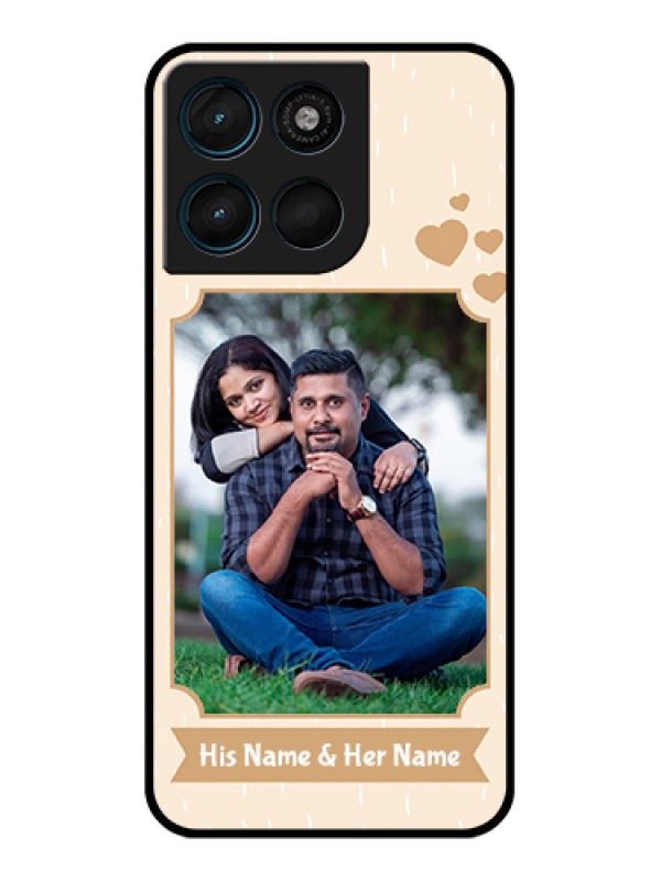 Custom Motorola Moto G67 Power Custom Glass Phone Case - With Confetti Love Design