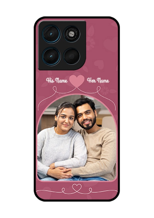 Motorola Moto G67 Power Custom Glass Phone Case - Love Floral Design
