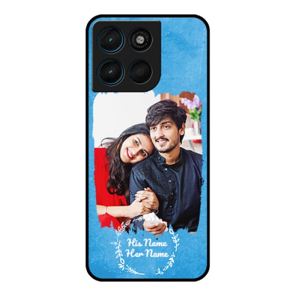 Motorola Moto G67 Power Custom Glass Phone Case - Blue Color Vintage Design Motorola Moto G67 Power Custom Glass Phone Case - Blue Color Vintage Design