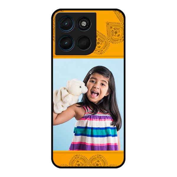 Motorola Moto G67 Power Custom Glass Phone Case - Photo Wedding Design