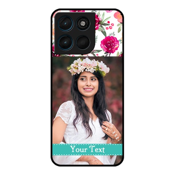 Motorola Moto G67 Power Custom Glass Phone Case - Water Colors Floral Design Motorola Moto G67 Power Custom Glass Phone Case - Water Colors Floral Design
