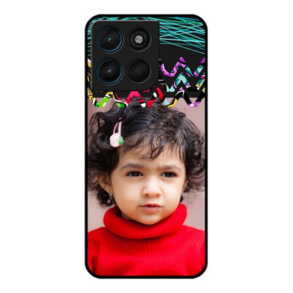 Motorola Moto G67 Power Custom Glass Phone Case - Neon Abstract Design