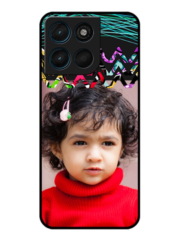 Custom Motorola Moto G67 Power Custom Glass Phone Case - Neon Abstract Design