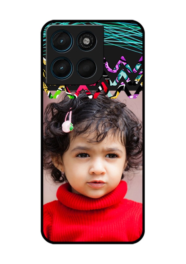 Motorola Moto G67 Power Custom Glass Phone Case - Neon Abstract Design