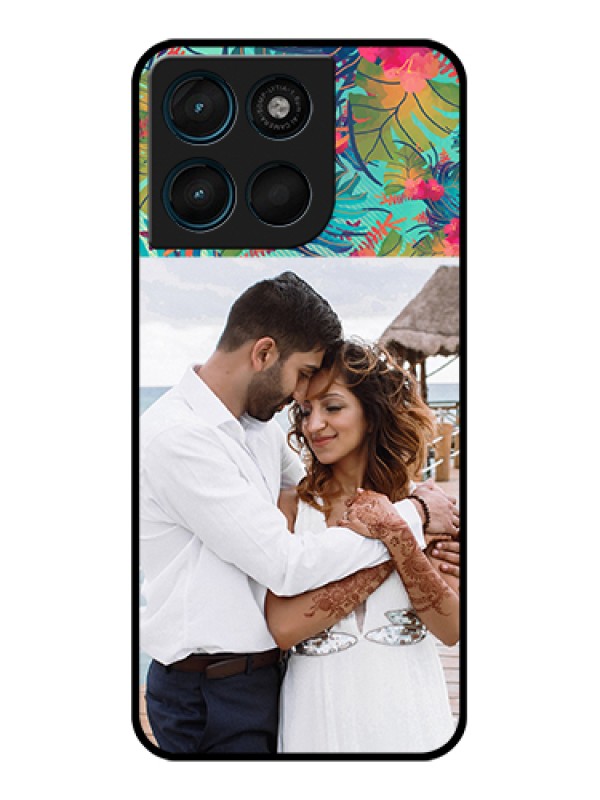 Custom Motorola Moto G67 Power Custom Glass Phone Case - Watercolor Floral Design