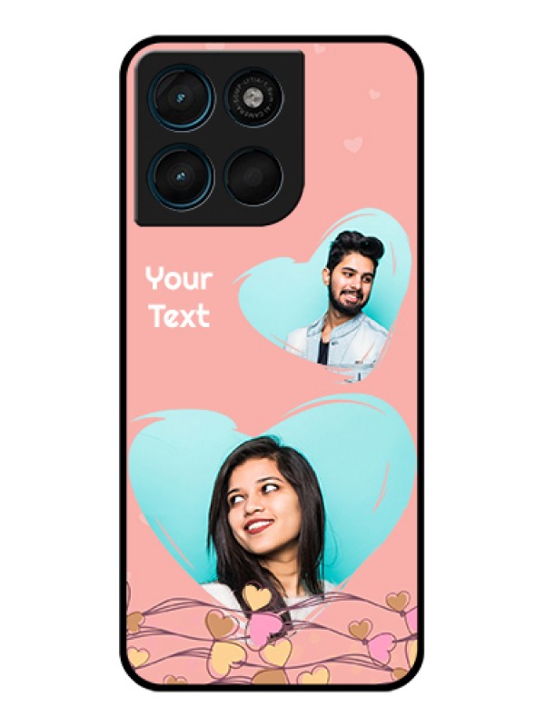 Custom Motorola Moto G67 Power Custom Glass Phone Case - Love Doodle Design