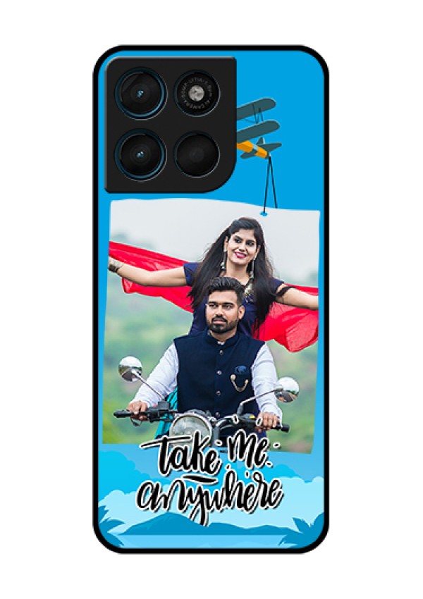 Motorola Moto G67 Power Custom Glass Phone Case - Traveller Design
