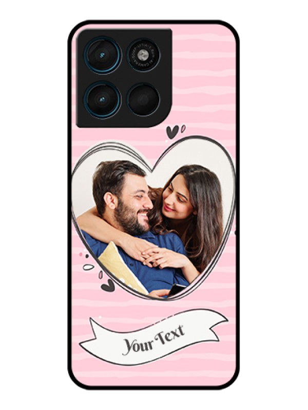 Custom Motorola Moto G67 Power Custom Glass Phone Case - Vintage Heart Design