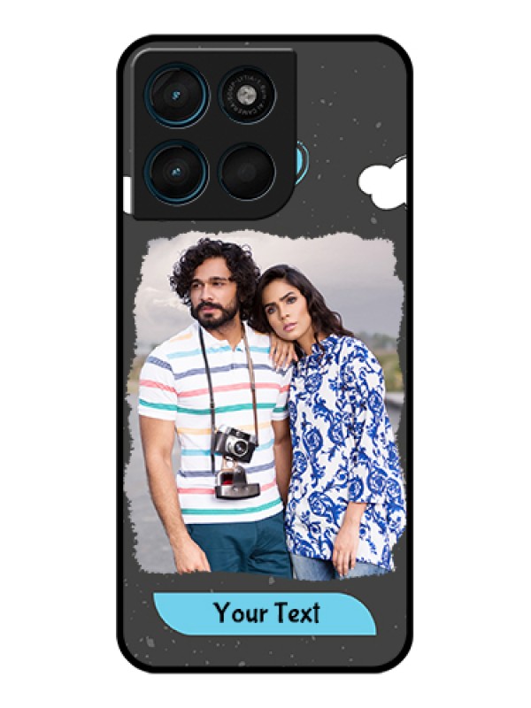 Custom Motorola Moto G67 Power Custom Glass Phone Case - Splashes With Love Doodles Design