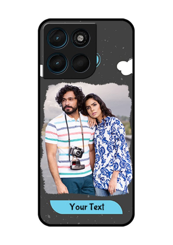 Motorola Moto G67 Power Custom Glass Phone Case - Splashes With Love Doodles Design