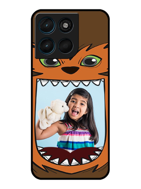 Custom Motorola Moto G67 Power Custom Glass Phone Case - Owl Monster Back Case Design