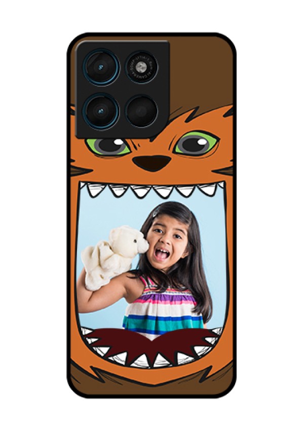 Motorola Moto G67 Power Custom Glass Phone Case - Owl Monster Back Case Design