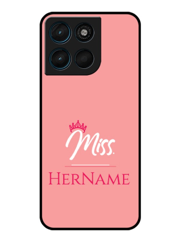 Custom Motorola Moto G67 Power Custom Glass Phone Case - Mrs With Name Design