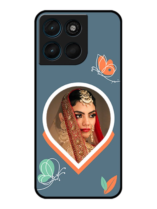 Custom Motorola Moto G67 Power Custom Glass Phone Case - Droplet Butterflies Design