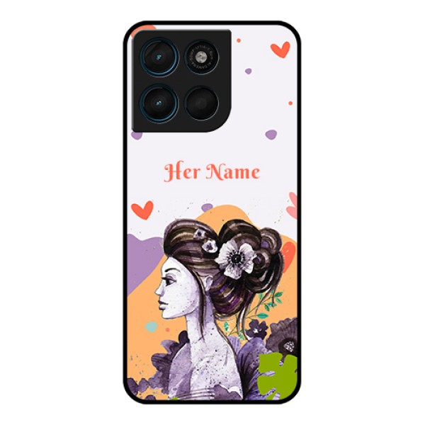 Motorola Moto G67 Power Custom Glass Phone Case - Woman And Nature Design