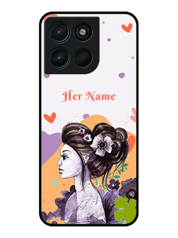 Custom Motorola Moto G67 Power Custom Glass Phone Case - Woman And Nature Design