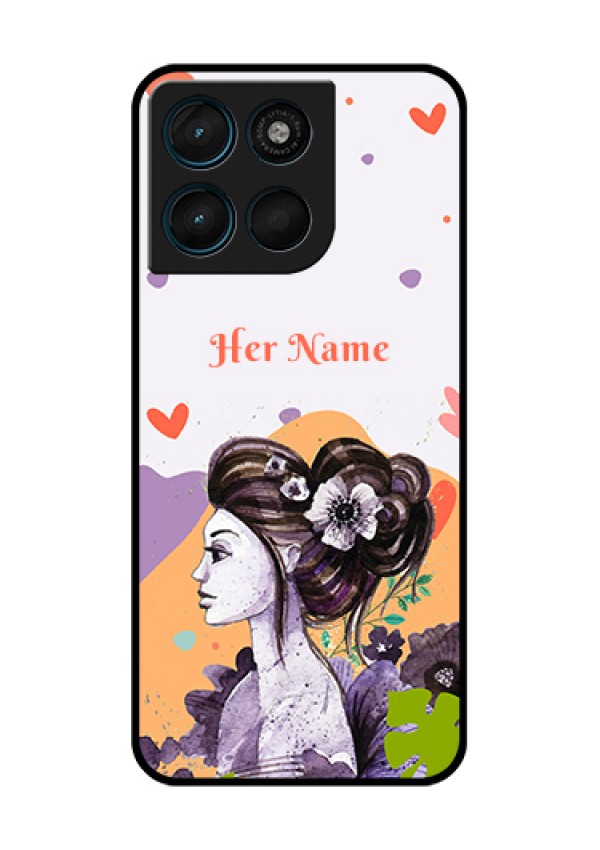 Motorola Moto G67 Power Custom Glass Phone Case - Woman And Nature Design