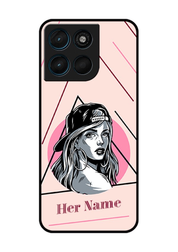 Motorola Moto G67 Power Custom Glass Phone Case - Rockstar Girl Design