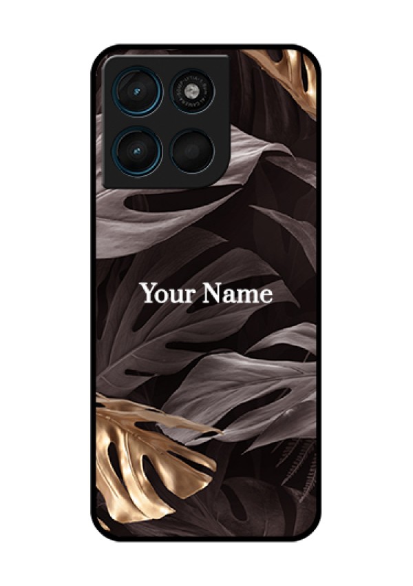 Motorola Moto G67 Power Custom Glass Phone Case - Wild Leaves Digital Paint Design