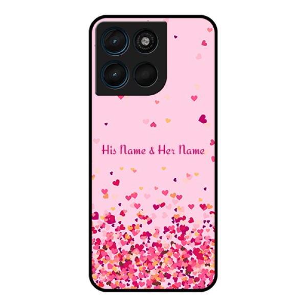 Motorola Moto G67 Power Custom Glass Phone Case - Floating Hearts Design Motorola Moto G67 Power Custom Glass Phone Case - Floating Hearts Design